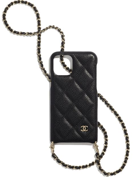 chanel phone case card holder|Chanel iphone case with chain.